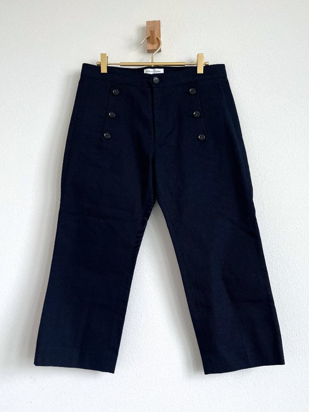 Isabel Marant Étoile Sailor Fishermancore Navy Cotton Cropped Pants - Size 8/10